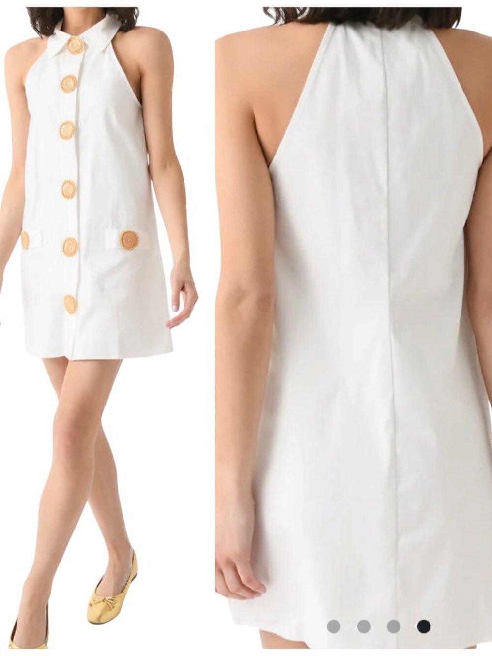 My Beachy Side Amber Mini Dress Crochet Buttons Pockets Cotton Elastane